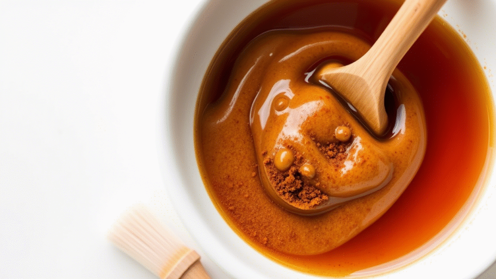 Homemade honey and cinnamon face mask in a bowl